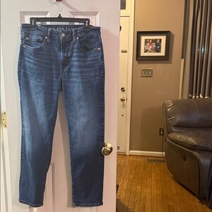 American Eagle Outfitters Men's Dark Blue Straight Jeans 30/30